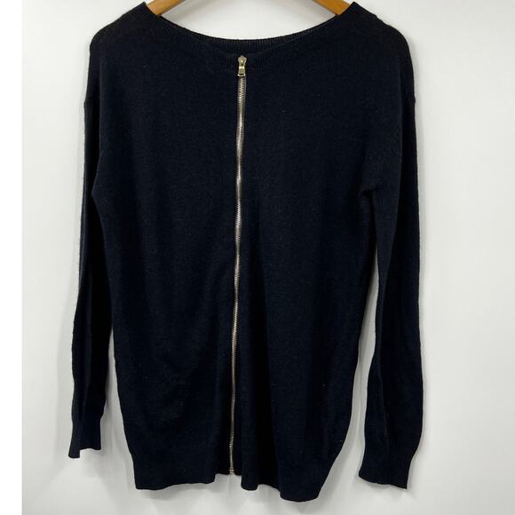 Sandro Women's Back Zip Pullover Sweater Stretch Long Sleeve Black Size 1 - Picture 6 of 6